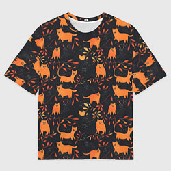 Мужская футболка оверсайз Рыжие котики
