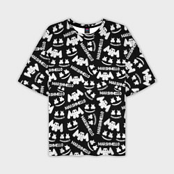 Футболка оверсайз мужская Marshmello pattern music, цвет: 3D-принт