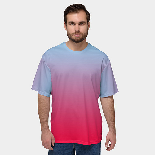 Мужская футболка оверсайз Неоновый цветной градиент / 3D-принт – фото 3
