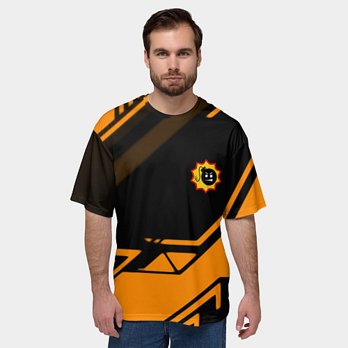 Мужская футболка оверсайз Serious Sam geometry / 3D-принт – фото 3