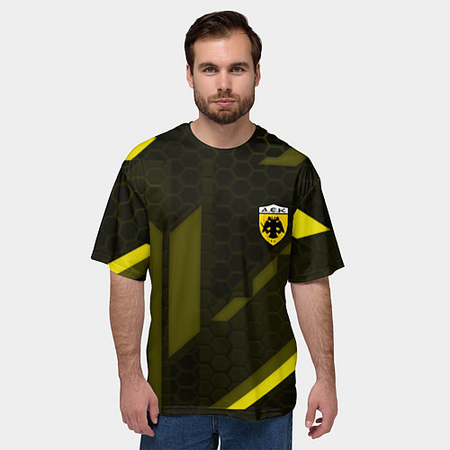 Мужская футболка оверсайз AEK fc geometry / 3D-принт – фото 3