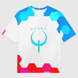 Футболка оверсайз мужская Квейк соты, цвет: 3D-принт