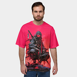 Футболка оверсайз мужская Ниндзя в стиле киберпанк, цвет: 3D-принт — фото 2