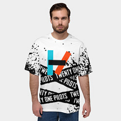 Футболка оверсайз мужская Twenty one pilots rock, цвет: 3D-принт — фото 2