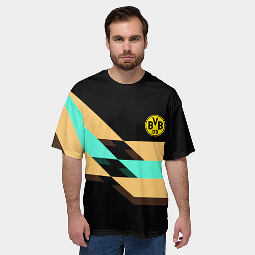 Мужская футболка оверсайз Borussia sport line / 3D-принт – фото 3