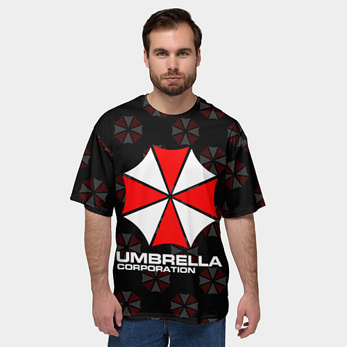 Мужская футболка оверсайз Resident evil - umbrella corporation / 3D-принт – фото 3