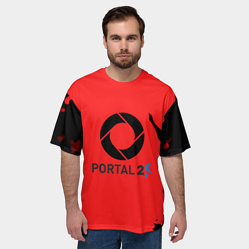Мужская футболка оверсайз Портал 2 краски / 3D-принт – фото 3