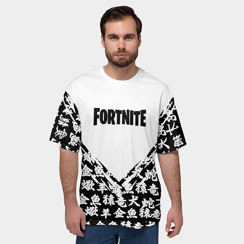Мужская футболка оверсайз Fortnite japan game / 3D-принт – фото 3