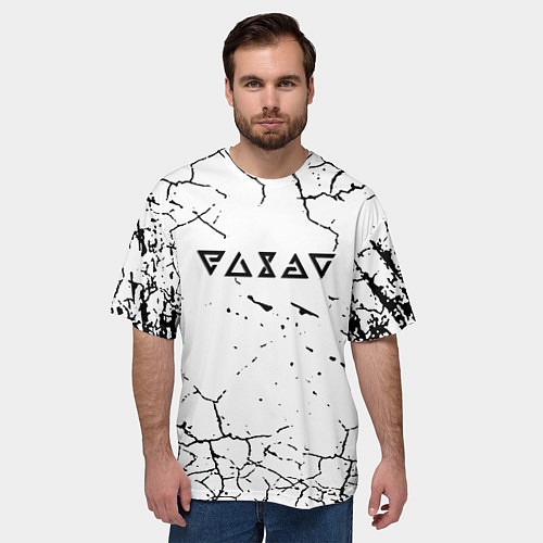 Мужская футболка оверсайз Ведьмак трещины в земле / 3D-принт – фото 3