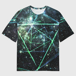 Мужская футболка оверсайз Космические линии звезды