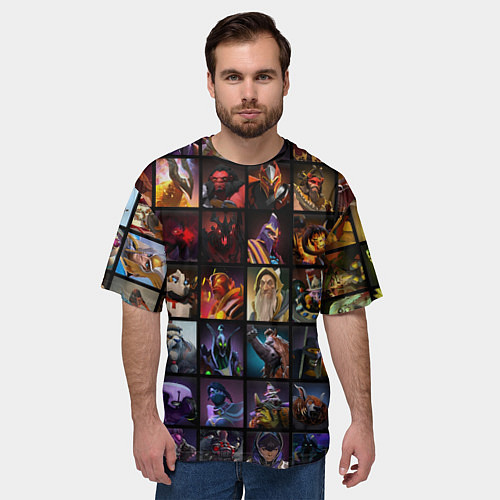 Мужская футболка оверсайз Dota 2 - все персонажи / 3D-принт – фото 3