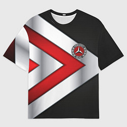 Футболка оверсайз мужская Mercedes benz carbon metal, цвет: 3D-принт