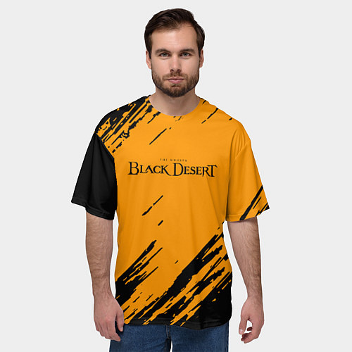 Мужская футболка оверсайз Black desert краски абстракция / 3D-принт – фото 3