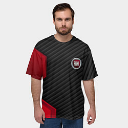 Футболка оверсайз мужская FIAT текстура метал, цвет: 3D-принт — фото 2