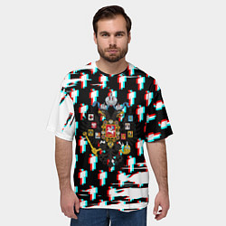 Футболка оверсайз мужская Имперская Россия будущего глитч, цвет: 3D-принт — фото 2