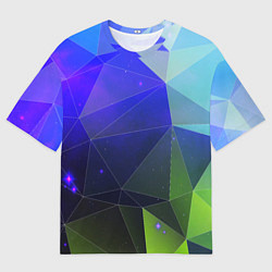 Футболка оверсайз мужская Неоновые треугольники геометрия, цвет: 3D-принт