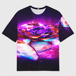 Мужская футболка оверсайз Неоновые абстракция краски