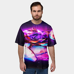 Футболка оверсайз мужская Неоновые абстракция краски, цвет: 3D-принт — фото 2