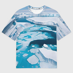 Мужская футболка оверсайз Арктический лед