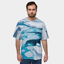 Футболка оверсайз мужская Арктический лед, цвет: 3D-принт — фото 2