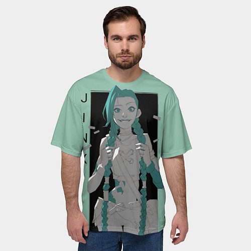 Мужская футболка оверсайз Джинкс из Аркейн / 3D-принт – фото 3