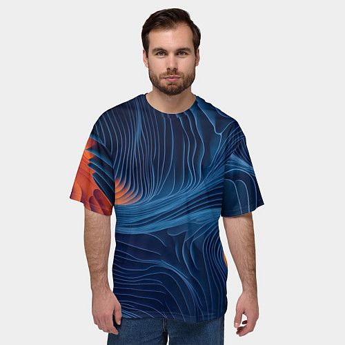 Мужская футболка оверсайз Абстрактная иллюзия / 3D-принт – фото 3