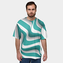 Футболка оверсайз мужская Абстрактные объёмные полосы - оптическая иллюзия, цвет: 3D-принт — фото 2