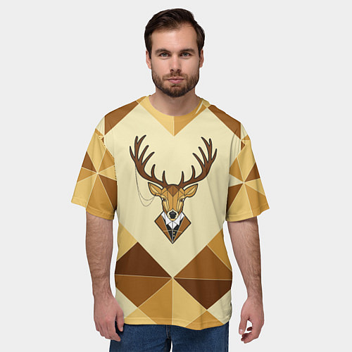 Мужская футболка оверсайз Деловой олень / 3D-принт – фото 3