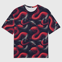 Футболка оверсайз мужская Паттерн со змеями, цвет: 3D-принт