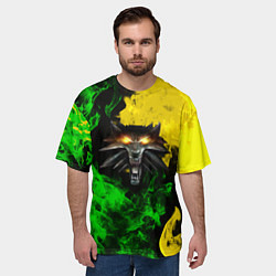 Футболка оверсайз мужская The Witcher in fire, цвет: 3D-принт — фото 2