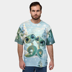 Футболка оверсайз мужская Милые змеи, цвет: 3D-принт — фото 2