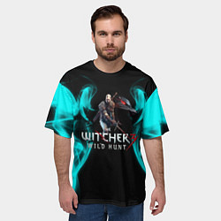 Футболка оверсайз мужская Ведьмак неновый дым, цвет: 3D-принт — фото 2