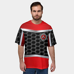 Футболка оверсайз мужская Mercedes benz carbon steel, цвет: 3D-принт — фото 2