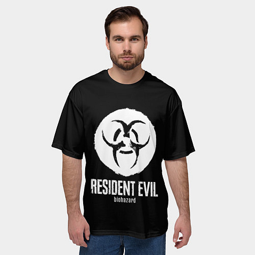 Мужская футболка оверсайз Resident Evil umbrella corp logo / 3D-принт – фото 3