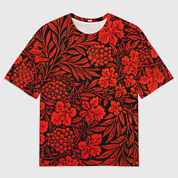 Футболка оверсайз мужская Красная рябина, цвет: 3D-принт
