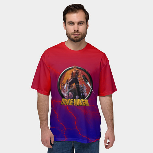 Мужская футболка оверсайз Duke Nukem storm / 3D-принт – фото 3
