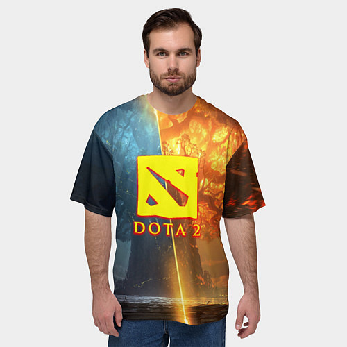 Мужская футболка оверсайз DOTA 2 лес эльфов / 3D-принт – фото 3