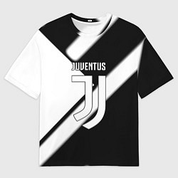 Футболка оверсайз мужская Juventus geometry steel, цвет: 3D-принт