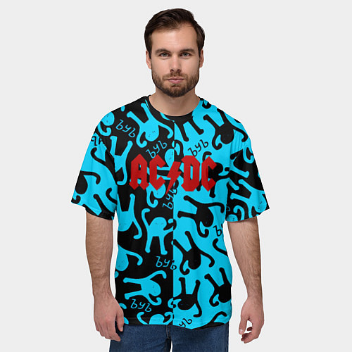 Мужская футболка оверсайз ACDC mem party / 3D-принт – фото 3