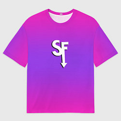 Футболка оверсайз мужская Sally Face neon gradient, цвет: 3D-принт