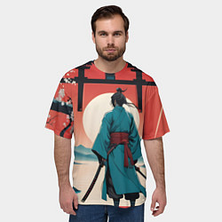 Футболка оверсайз мужская Самурай на рассвете, цвет: 3D-принт — фото 2