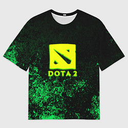 Футболка оверсайз мужская DOTA2 кислотное лого краски, цвет: 3D-принт