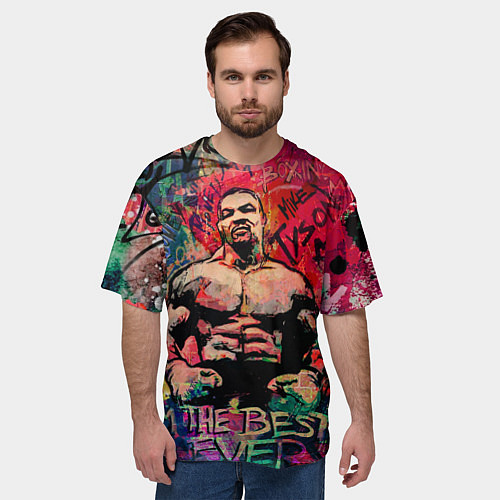 Мужская футболка оверсайз Майк Тайсон - лучший навсегда / 3D-принт – фото 3