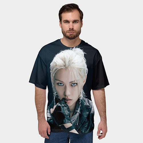 Мужская футболка оверсайз Stray Kids Felix Giant concept / 3D-принт – фото 3
