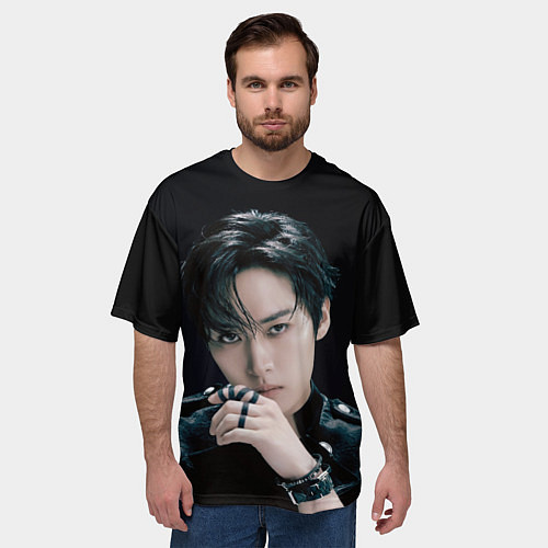 Мужская футболка оверсайз Stray Kids Lee Know Giant concept / 3D-принт – фото 3