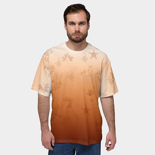 Мужская футболка оверсайз Осенний градиент / 3D-принт – фото 3