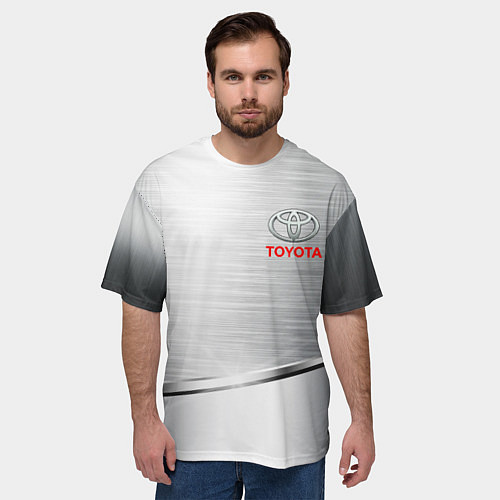 Мужская футболка оверсайз Toyota metalic brend / 3D-принт – фото 3