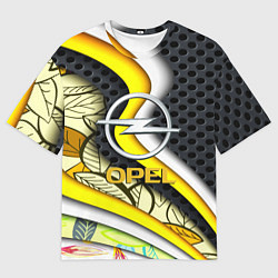 Футболка оверсайз мужская Opel абстракция волны, цвет: 3D-принт