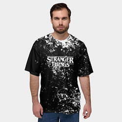 Футболка оверсайз мужская Stranger things брызги красок, цвет: 3D-принт — фото 2