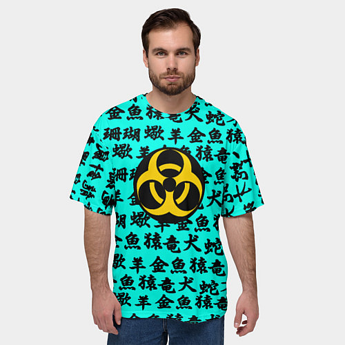 Мужская футболка оверсайз Resident Evil japan pattern / 3D-принт – фото 3